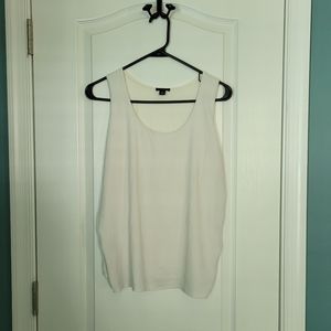 Ann Taylor White Mixed Media Tank Blouse